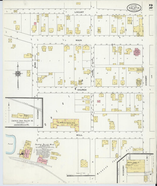 Sanborn Fire Insurance Map from Galatia, Saline County, Illinois (1910), Sheet #0002 - Historic Sanborn Fire Insurance Map Print, vintage old map wall art, antique decor, genealogy gift, Illinois Illinois map