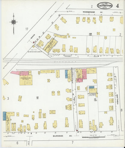 Sanborn Fire Insurance Map from East Hartford, Hartford County, Connecticut (1920), Sheet #0004 - Complete Map Set gallery image, historic Sanborn map, vintage wall art, Connecticut Connecticut