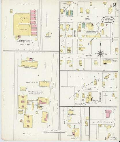 Sanborn Fire Insurance Map from Arcadia, Hamilton County, Indiana (1896), Sheet #0002 - Complete Map Set gallery image, historic Sanborn map, vintage wall art, Indiana Indiana
