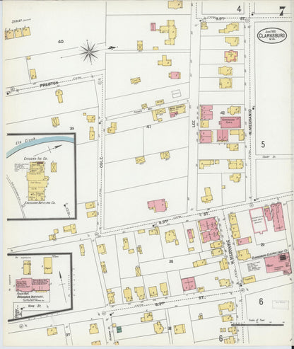 Sanborn Fire Insurance Map from Clarksburg, Harrison County, West Virginia (1902), Sheet #0007 - Complete Map Set gallery image, historic Sanborn map, vintage wall art, West Virginia West Virginia
