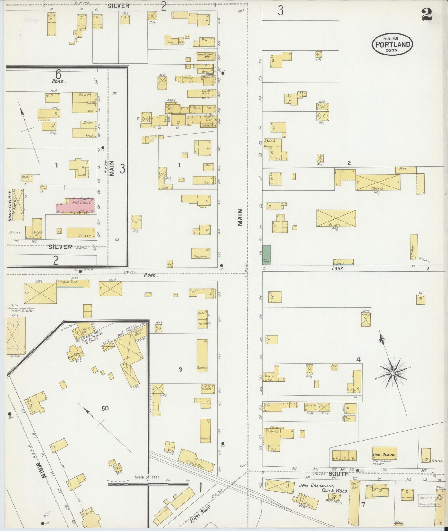 Sanborn Fire Insurance Map from Portland, Middlesex County, Connecticut (1901), Sheet #0002 - Complete Map Set gallery image, historic Sanborn map, vintage wall art, Connecticut Connecticut
