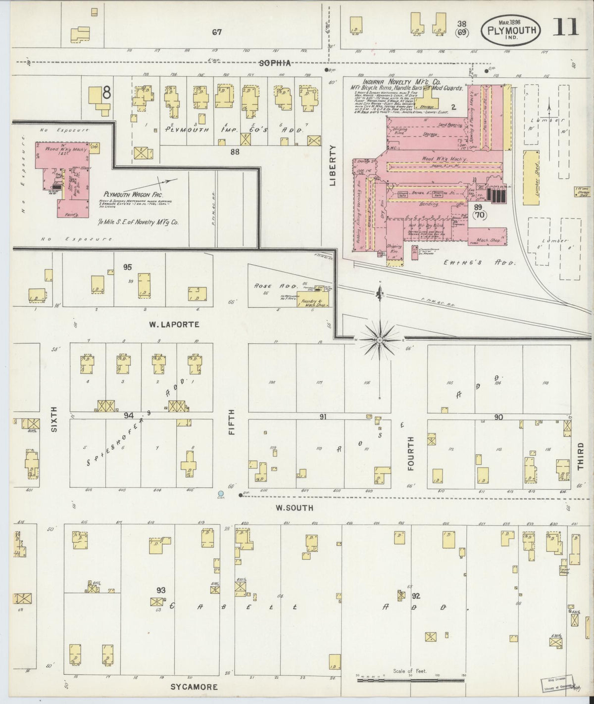Sanborn Fire Insurance Map from Plymouth, Marhshall County, Indiana (1898), Sheet #0011 - Historic Sanborn Fire Insurance Map Print, vintage old map wall art, antique decor, genealogy gift, Indiana Indiana map