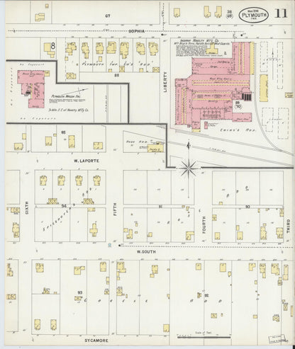 Sanborn Fire Insurance Map from Plymouth, Marhshall County, Indiana (1898), Sheet #0011 - Historic Sanborn Fire Insurance Map Print, vintage old map wall art, antique decor, genealogy gift, Indiana Indiana map
