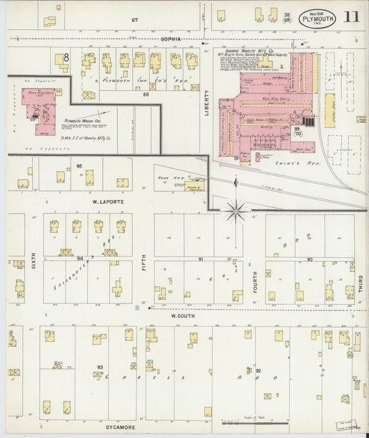 Sanborn Fire Insurance Map from Plymouth, Marhshall County, Indiana (1898), Sheet #0011 - Historic Sanborn Fire Insurance Map Print, vintage old map wall art, antique decor, genealogy gift, Indiana Indiana map