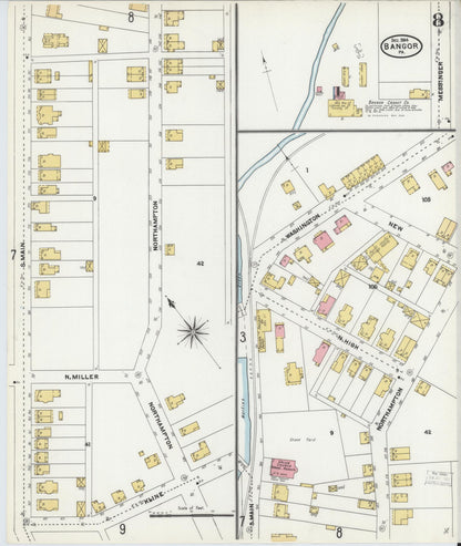 Sanborn Fire Insurance Map from Bangor, Northampton County, Pennsylvania (1904), Sheet #0008 - Complete Map Set gallery image, historic Sanborn map, vintage wall art, Pennsylvania Pennsylvania