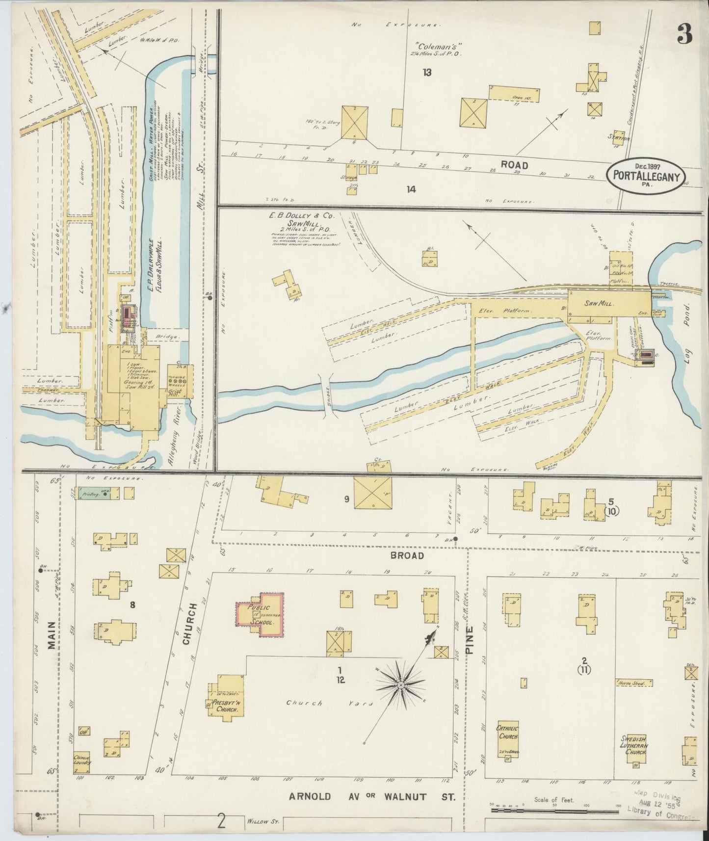 Sanborn Fire Insurance Map from Port Allegany, McKean County, Pennsylvania (1897), Sheet #0003 - Complete Map Set gallery image, historic Sanborn map, vintage wall art, Pennsylvania Pennsylvania