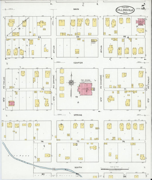 Sanborn Fire Insurance Map from Collinsville, Tulsa County, Oklahoma (1919), Sheet #0005 - Historic Sanborn Fire Insurance Map Print, vintage old map wall art, antique decor, genealogy gift, Oklahoma Oklahoma map