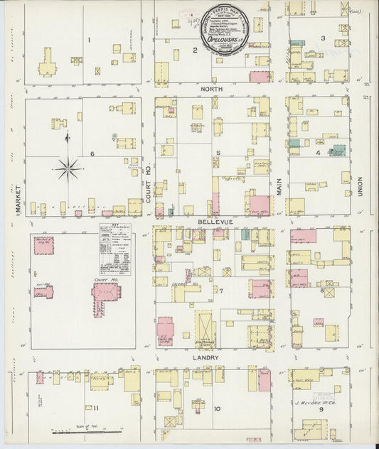Sanborn Fire Insurance Map from Opelousas, Saint Landry Parish, Louisiana. (1892) – Historic Sanborn Fire Insurance Map Print