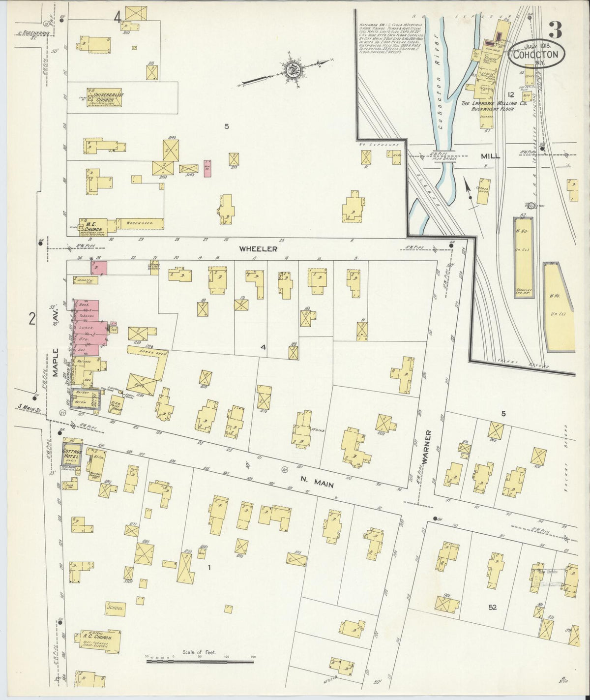 Sanborn Fire Insurance Map from Cohocton, Steuben County, New York (1913), Sheet #0003 - Complete Map Set gallery image, historic Sanborn map, vintage wall art, New York New York