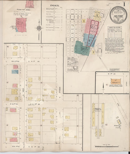 Sanborn Fire Insurance Map from Milford, Beaver County, Utah (1931), Sheet #0001 - Complete Map Set gallery image, historic Sanborn map, vintage wall art, Utah Utah