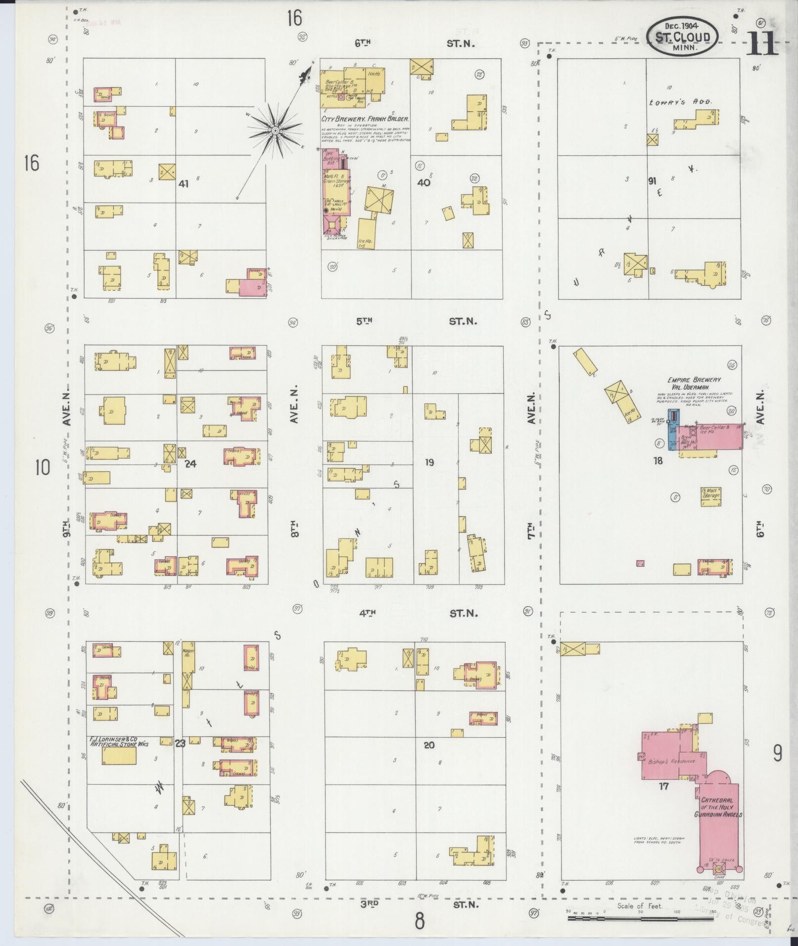 Sanborn Fire Insurance Map from Saint Cloud, Stearns, Benton, and Sherburne Counties, Minnesota (1904), Sheet #0011 - Complete Map Set gallery image, historic Sanborn map, vintage wall art, Minnesota Minnesota