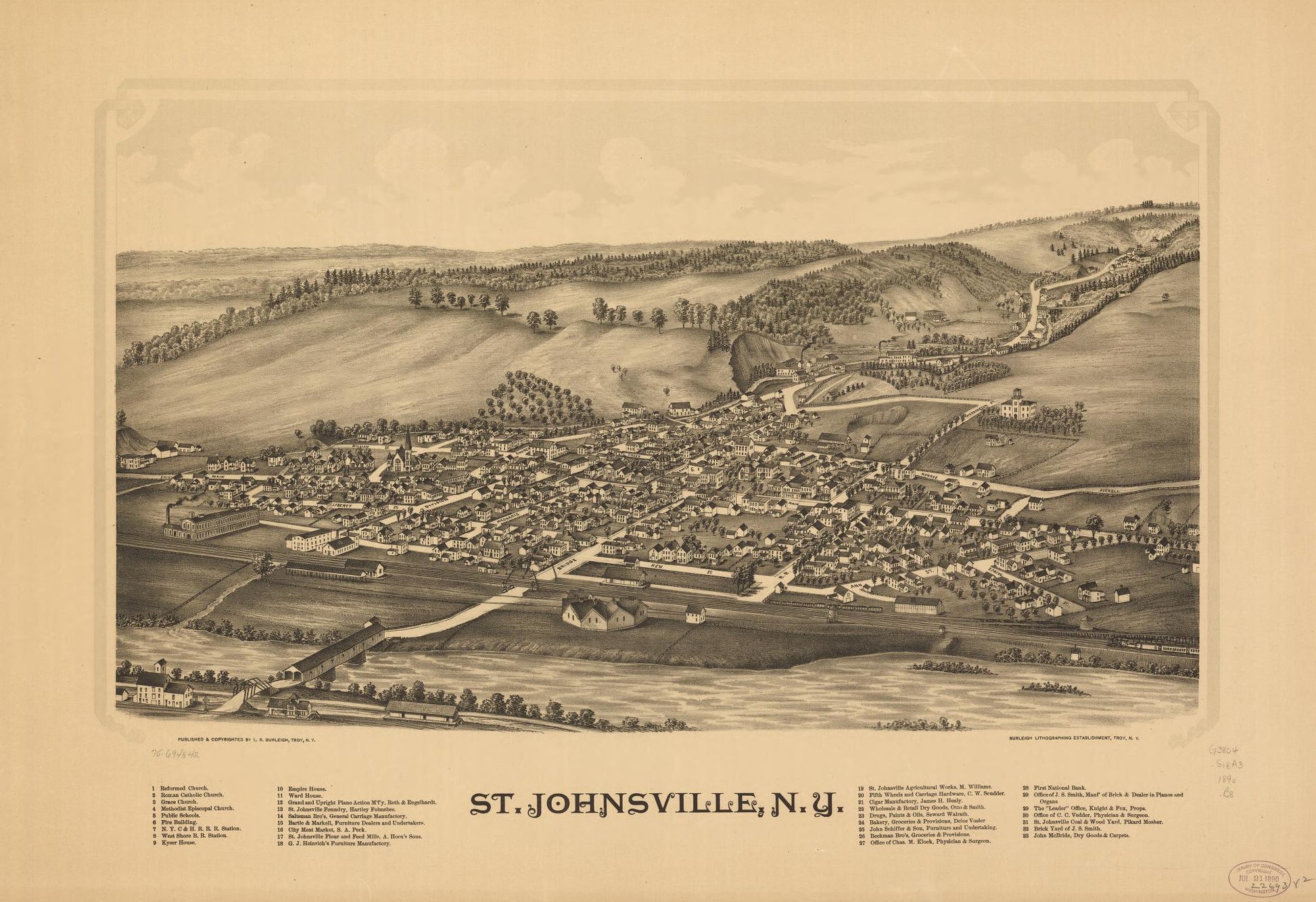 St. Johnsville, N.Y. (1890) – Historic Bird’s-Eye View Panorama Print