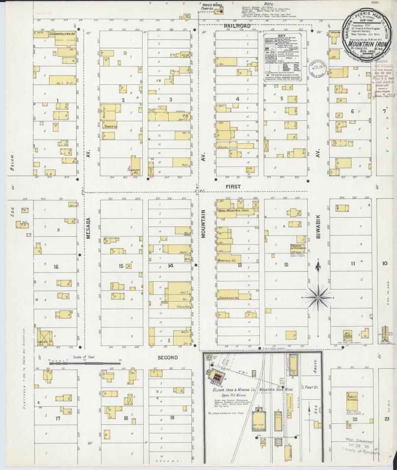 Sanborn Fire Insurance Map from Mountain Iron, Saint Louis County, Minnesota. (1900) – Map View