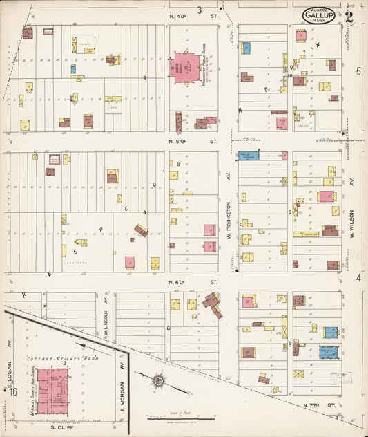 Sanborn Fire Insurance Map from Gallup, Mckinley County, New Mexico (1922), Sheet #0002 - Historic Sanborn Fire Insurance Map Print, vintage old map wall art, antique decor, genealogy gift, New Mexico New Mexico map