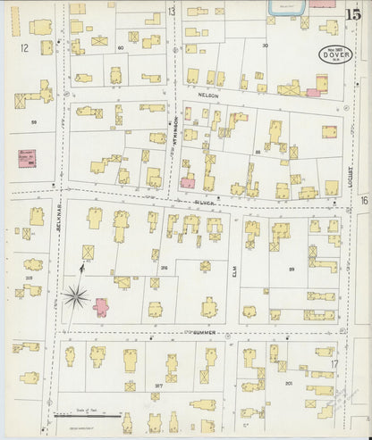 Sanborn Fire Insurance Map from Dover, Strafford County, New Hampshire (1905), Sheet #0015 - Complete Map Set gallery image, historic Sanborn map, vintage wall art, New Hampshire New Hampshire