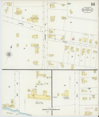 Sanborn Fire Insurance Map from Patchogue, Suffolk County, New York (1897), Sheet #0014 - Complete Map Set gallery image, historic Sanborn map, vintage wall art, New York New York