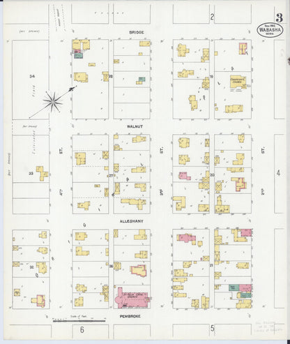 Sanborn Fire Insurance Map from Wabasha, Wabasha County, Minnesota (1902), Sheet #0003 - Complete Map Set gallery image, historic Sanborn map, vintage wall art, Minnesota Minnesota