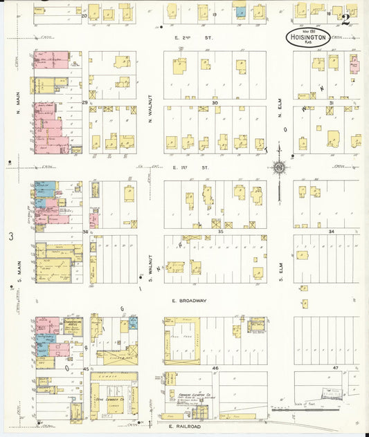 Sanborn Fire Insurance Map from Hoisington, Barton County, Kansas (1911), Sheet #0002 - Historic Sanborn Fire Insurance Map Print, vintage old map wall art, antique decor, genealogy gift, Kansas Kansas map