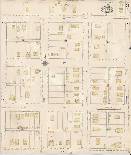 Sanborn Fire Insurance Map from Newport, Pend Orielle County, Washington (1940), Sheet #0003 - Historic Sanborn Fire Insurance Map Print, vintage old map wall art, antique decor, genealogy gift, Washington Washington map