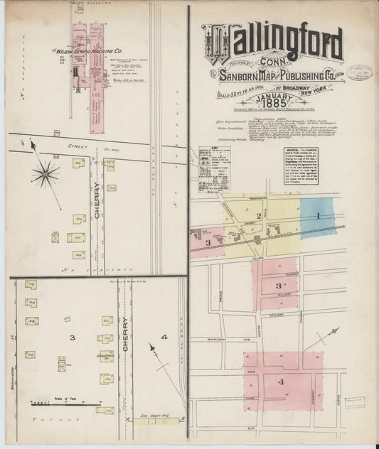 Sanborn Fire Insurance Map from Wallingford, New Haven County, Connecticut. (1885) – Historic Sanborn Fire Insurance Map Print