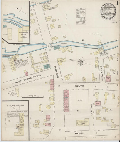 Sanborn Fire Insurance Map from New Hartford, Oneida County, New York (1885), Sheet #0001 - Complete Map Set gallery image, historic Sanborn map, vintage wall art, New York New York