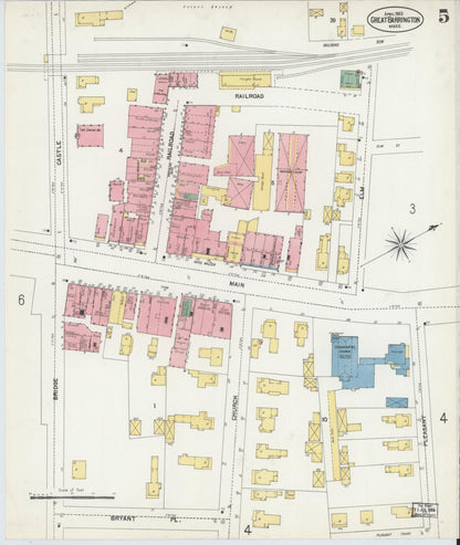 Sanborn Fire Insurance Map from Great Barrington, Berkshire County, Massachusetts (1903), Sheet #0005 - Complete Map Set gallery image, historic Sanborn map, vintage wall art, Massachusetts Massachusetts