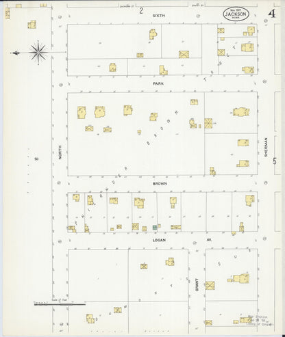 Sanborn Fire Insurance Map from Jackson, Jackson County, Minnesota (1907), Sheet #0004 - Complete Map Set gallery image, historic Sanborn map, vintage wall art, Minnesota Minnesota