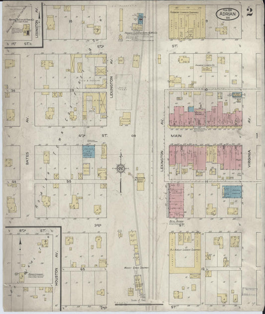 Sanborn Fire Insurance Map from Adrian, Bates County, Missouri (1914), Sheet #0002 - Historic Sanborn Fire Insurance Map Print, vintage old map wall art, antique decor, genealogy gift, Missouri Missouri map