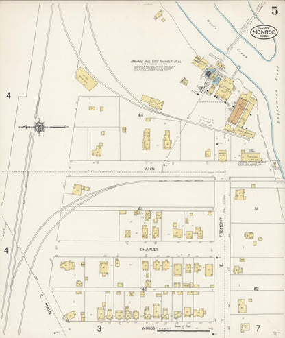 Sanborn Fire Insurance Map from Monroe, Snohomish County, Washington (1913), Sheet #0005 - Complete Map Set gallery image, historic Sanborn map, vintage wall art, Washington Washington