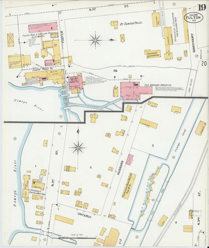 Sanborn Fire Insurance Map from Fulton, Oswego County, New York (1901), Sheet #0019 - Complete Map Set gallery image, historic Sanborn map, vintage wall art, New York New York