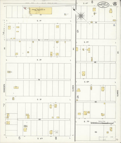 Sanborn Fire Insurance Map from Sawtelle, Los Angeles County, California (1907), Sheet #0008 - Complete Map Set gallery image, historic Sanborn map, vintage wall art, California California