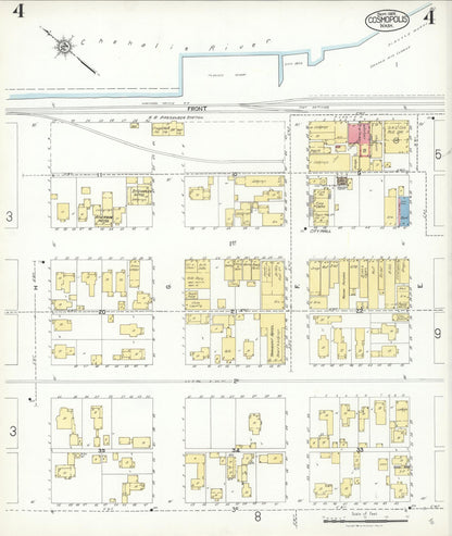 Sanborn Fire Insurance Map from Cosmopolis, Grays Harbor County, Washington (1926), Sheet #0004 - Complete Map Set gallery image, historic Sanborn map, vintage wall art, Washington Washington
