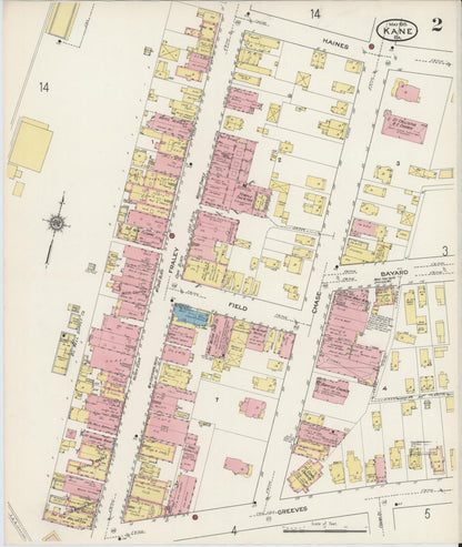 Sanborn Fire Insurance Map from Kane, McKean County, Pennsylvania (1915), Sheet #0002 - Historic Sanborn Fire Insurance Map Print, vintage old map wall art, antique decor, genealogy gift, Pennsylvania Pennsylvania map