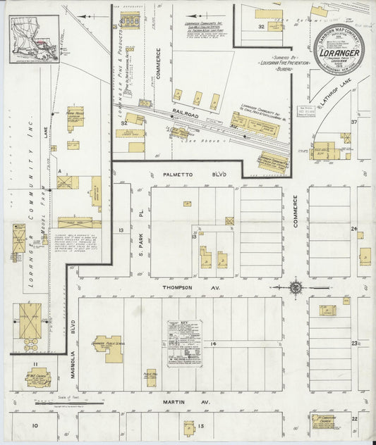Sanborn Fire Insurance Map from Loranger, Tangipahoa Parish, Louisiana. (1919) – Historic Sanborn Fire Insurance Map Print