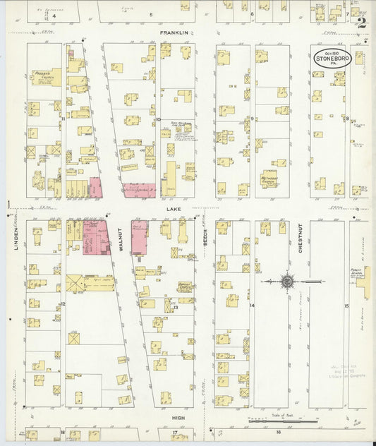 Sanborn Fire Insurance Map from Stoneboro, Mercer County, Pennsylvania (1910), Sheet #0002 - Historic Sanborn Fire Insurance Map Print, vintage old map wall art, antique decor, genealogy gift, Pennsylvania Pennsylvania map