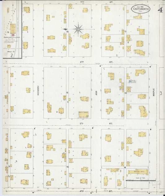 Sanborn Fire Insurance Map from Chatsworth, Livingston County, Illinois (1906), Sheet #0004 - Historic Sanborn Fire Insurance Map Print, vintage old map wall art, antique decor, genealogy gift, Illinois Illinois map