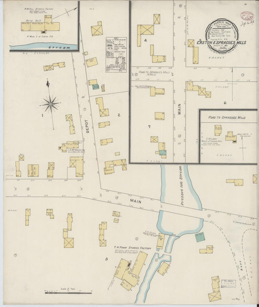 Sanborn Fire Insurance Map from Easton, Aroostook County, Maine (1895), Sheet #0001 - Historic Sanborn Fire Insurance Map Print, vintage old map wall art, antique decor, genealogy gift, Maine Maine map