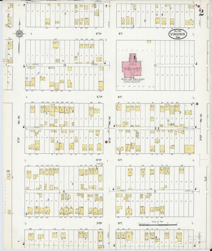 Sanborn Fire Insurance Map from Virginia, Saint Louis County, Minnesota (1915), Sheet #0002 - Complete Map Set gallery image, historic Sanborn map, vintage wall art, Minnesota Minnesota