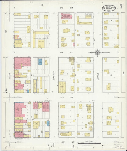 Sanborn Fire Insurance Map from Sleepy Eye, Brown County, Minnesota (1917), Sheet #0007 - Complete Map Set gallery image, historic Sanborn map, vintage wall art, Minnesota Minnesota