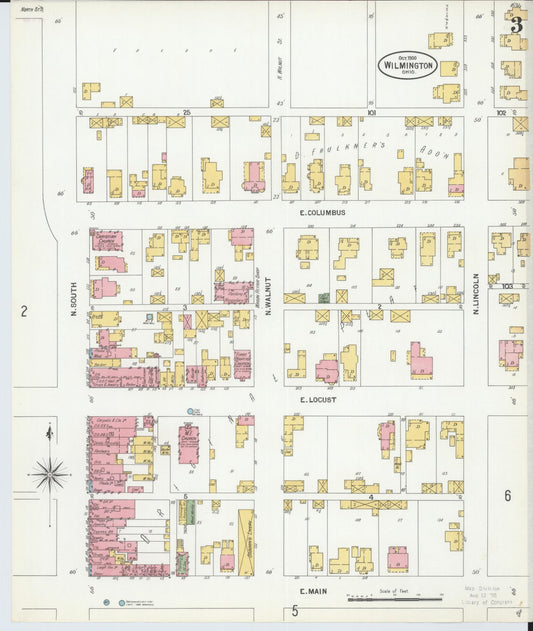 Sanborn Fire Insurance Map from Wilmington, Clinton County, Ohio (1900), Sheet #0003 - Historic Sanborn Fire Insurance Map Print, vintage old map wall art, antique decor, genealogy gift, Ohio Ohio map