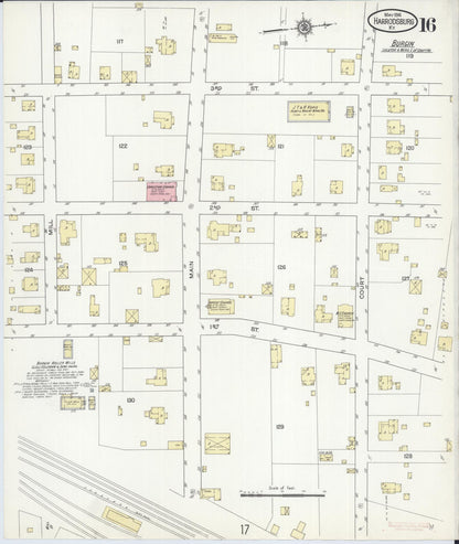 Sanborn Fire Insurance Map from Harrodsburg, Mercer County, Kentucky (1914), Sheet #0016 - Complete Map Set gallery image, historic Sanborn map, vintage wall art, Kentucky Kentucky