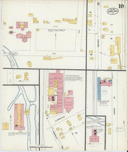 Sanborn Fire Insurance Map from Cortland, Cortland County, New York (1902), Sheet #0019 - Complete Map Set gallery image, historic Sanborn map, vintage wall art, New York New York
