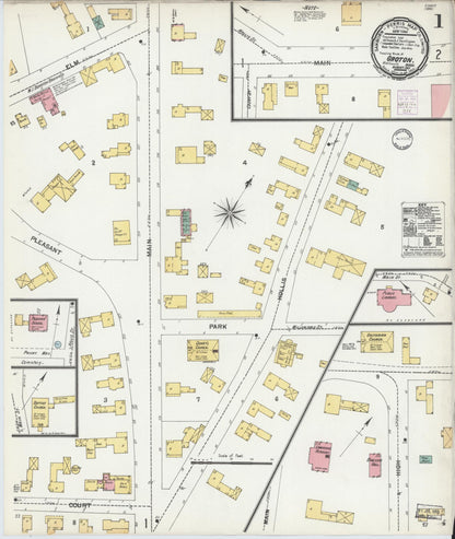 Sanborn Fire Insurance Map from Groton, Middlesex County, Massachusetts (1901), Sheet #0001 - Historic Sanborn Fire Insurance Map Print, vintage old map wall art, antique decor, genealogy gift, Massachusetts Massachusetts map