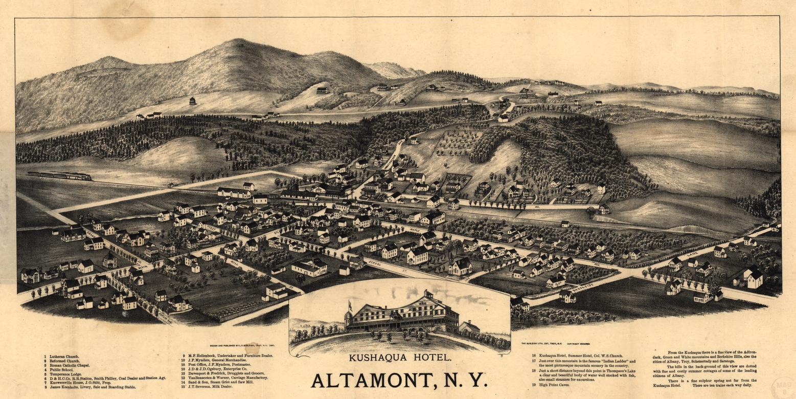 Altamont, N.Y. (1890) – Historic Bird’s-Eye View Panorama Print