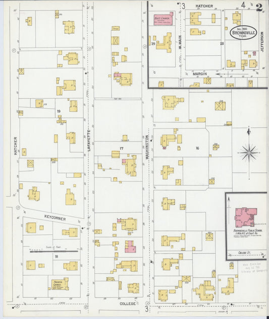 Sanborn Fire Insurance Map from Brownsville, Haywood County, Tennessee (1900), Sheet #0002 - Historic Sanborn Fire Insurance Map Print, vintage old map wall art, antique decor, genealogy gift, Tennessee Tennessee map