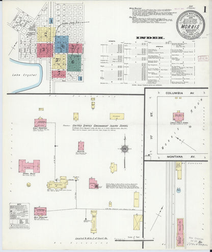 Sanborn Fire Insurance Map from Morris, Stevens County, Minnesota (1909), Sheet #0001 - Complete Map Set gallery image, historic Sanborn map, vintage wall art, Minnesota Minnesota