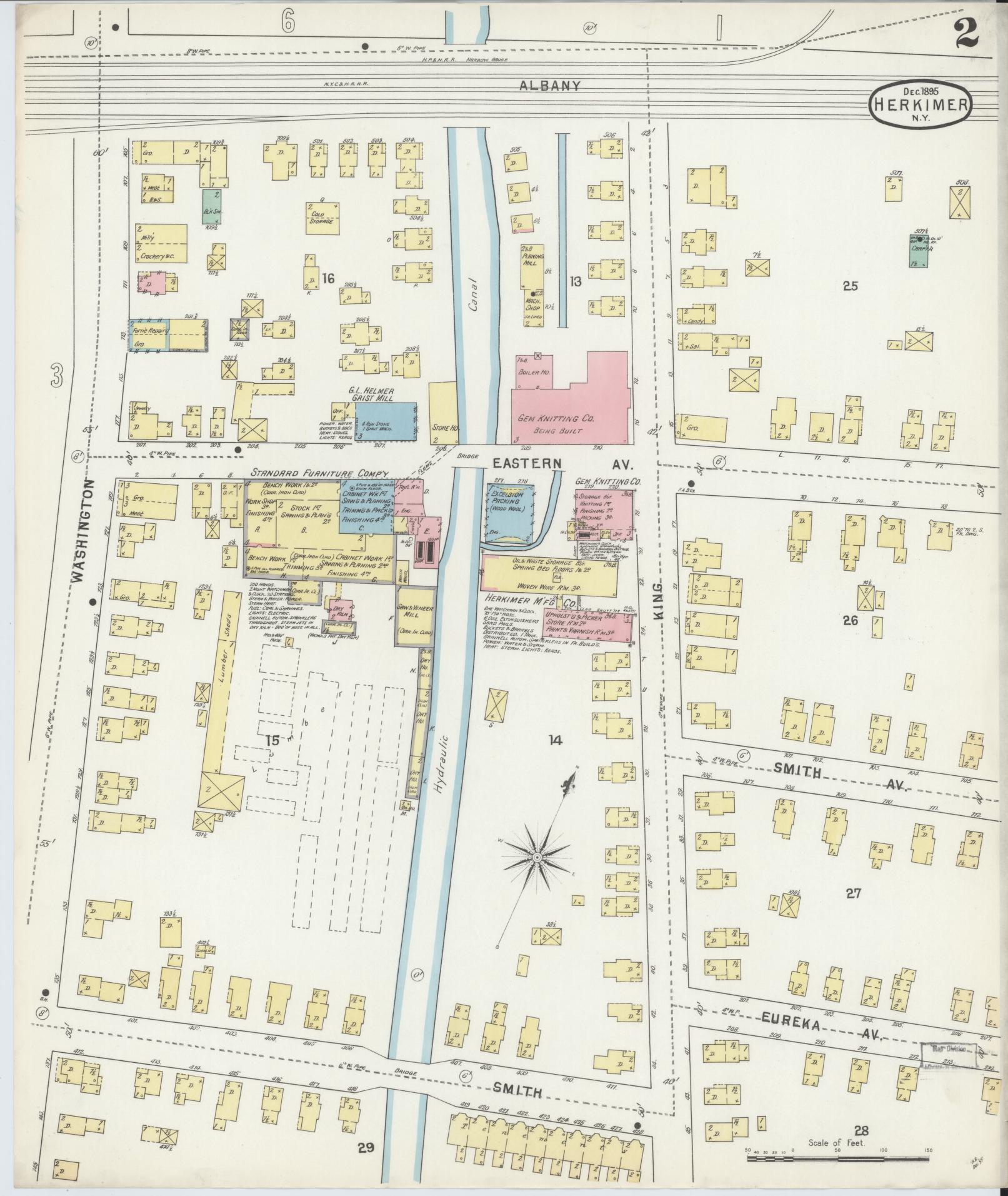 Sanborn Fire Insurance Map from Herkimer, Herkimer County, New York (1895), Sheet #0002 - Complete Map Set gallery image, historic Sanborn map, vintage wall art, New York New York