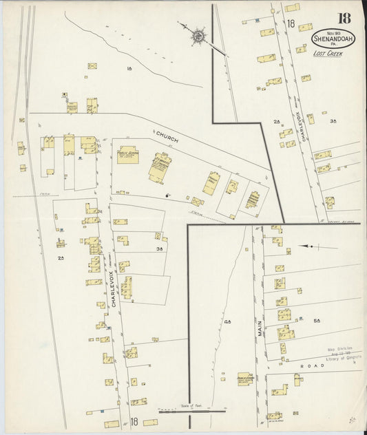 Sanborn Fire Insurance Map from Shenandoah, Schuylkill County, Pennsylvania (1913), Sheet #0018 - Historic Sanborn Fire Insurance Map Print, vintage old map wall art, antique decor, genealogy gift, Pennsylvania Pennsylvania map