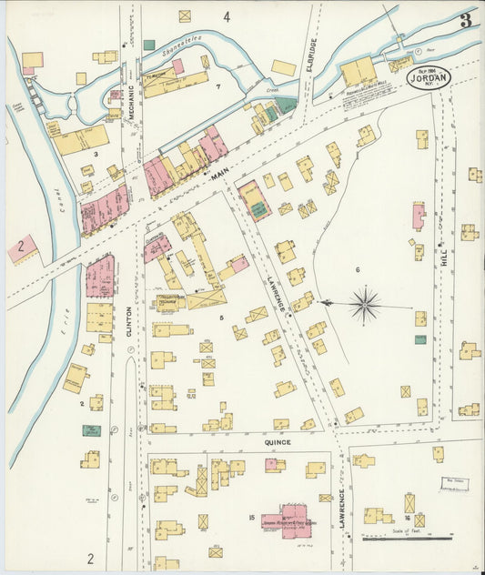 Sanborn Fire Insurance Map from Jordan, Onondaga County, New York (1904), Sheet #0003 - Historic Sanborn Fire Insurance Map Print, vintage old map wall art, antique decor, genealogy gift, New York New York map