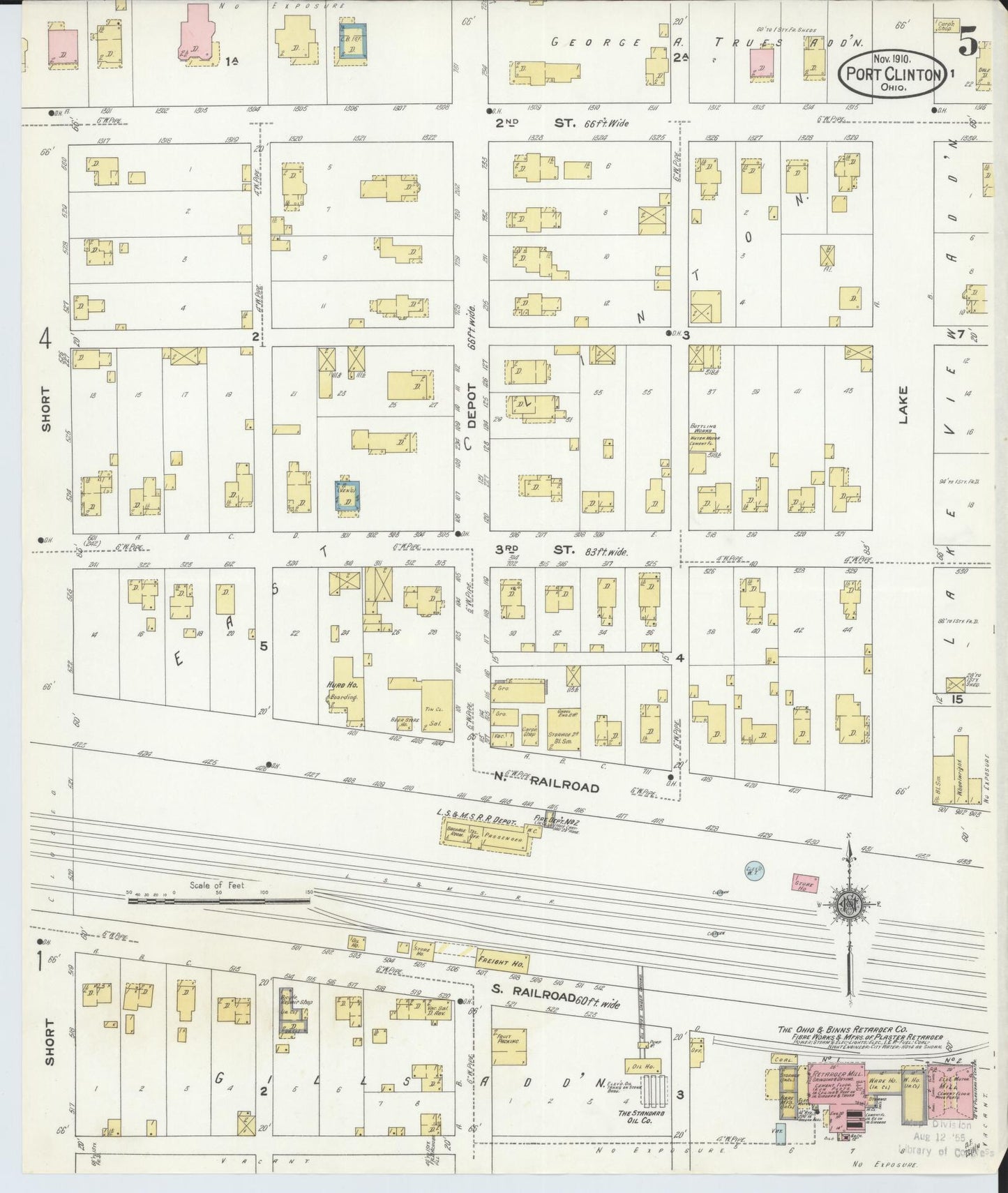 Sanborn Fire Insurance Map from Port Clinton, Ottawa County, Ohio (1910), Sheet #0005 - Complete Map Set gallery image, historic Sanborn map, vintage wall art, Ohio Ohio